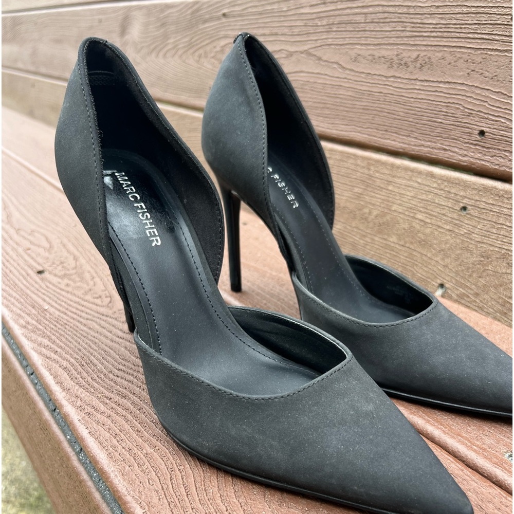 Marc Fisher Black Suede Heels 3”